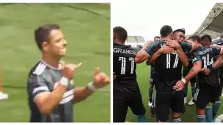 Chicharito Hernández celebra el gol