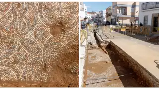 Mosaicos encontrados debajo del pavimiento
