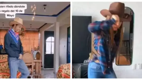 Usuarios de Tik Tok bailan el Ratón Vaquero