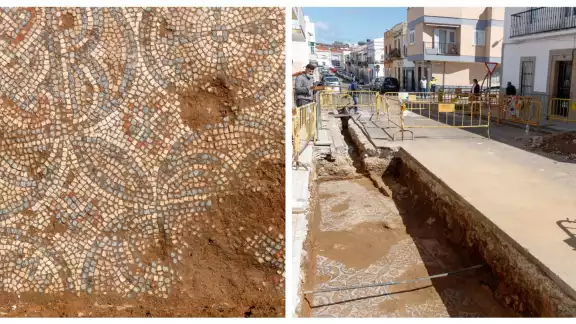 Mosaicos encontrados debajo del pavimiento Mosaicos encontrados debajo del pavimiento