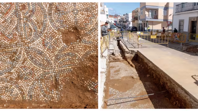 Mosaicos encontrados debajo del pavimiento