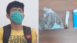 El hombre circulaba a bordo de su bicicleta cuando fue detenido con una bolsa plástica que en su interior llevaba marihuana Foto: Ramiro Chan