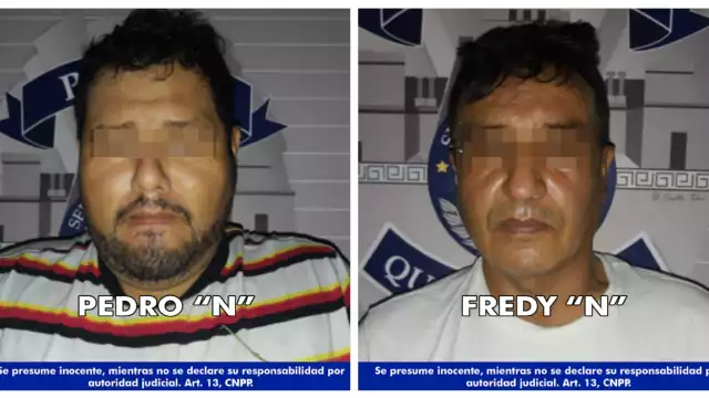 Pedro "N" y Fredy "N" quienes fueron detenidos y puestos a disposición de las autoridades correspondientes