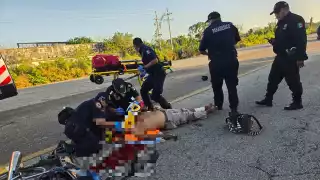 Se registra choque entre dos motociclistas en la vía Mérida-Motul