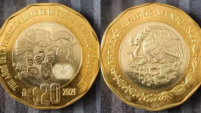 Moneda conmemorativa de la Fundación Lunar de Tenochtitlán