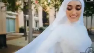 Novia de Líbano es sorprendida por explosión en Beirut (Especial)