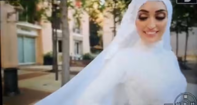 Novia de Líbano es sorprendida por explosión en Beirut (Especial)