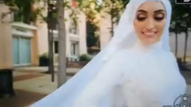Novia de Líbano es sorprendida por explosión en Beirut (Especial)