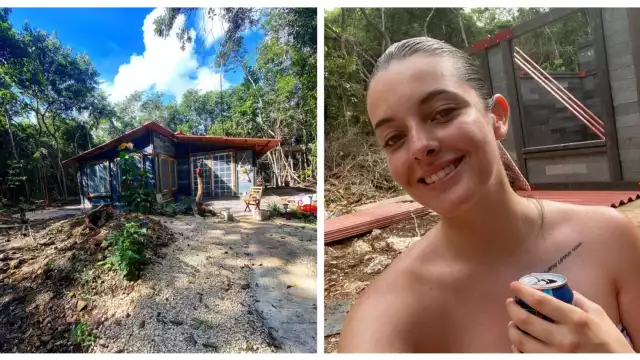 La construcción se encuentra en medio de una abundante naturaleza y es autosustentable