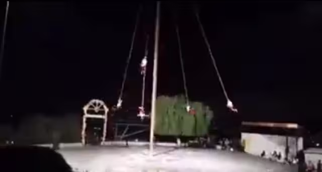 Así fue el accidente de los voladores de Papantla en Puebla