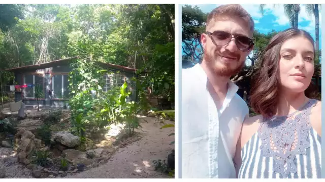 Nerea y su hermano, compartieron un mensaje escrito por Octavio Ocaña en una de las paredes de la casa en Bacalar