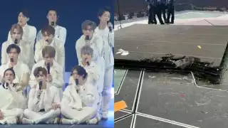 La pantalla gigante cayó sobre varios integrantes del grupo Mirror de Hong Kong