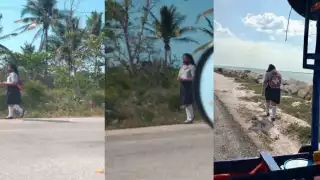 Personas que transitaban sobre el tramo Sabancuy-Isla Aguada le brindaron ayuda pero la joven la rechazó