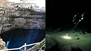 Buzos realizan investigaciones en cenotes de Yucatán