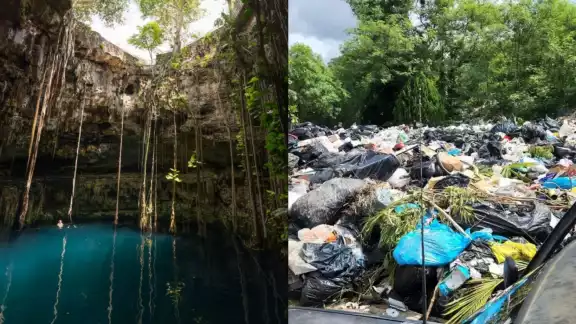 La contaminación del cenote se debe al mal manejo de los residuos que ingresan al relleno sanitario, declaran La contaminación del cenote se debe al mal manejo de los residuos que ingresan al relleno sanitario, declaran