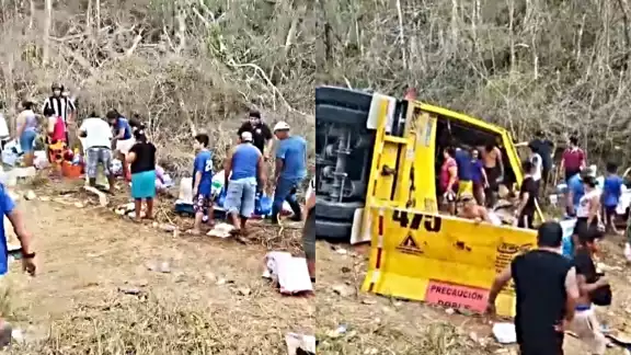 Pobladores hicieron rapiña en el tráiler que volcó en la carretera José María Morelos-Polyuc Pobladores hicieron rapiña en el tráiler que volcó en la carretera José María Morelos-Polyuc