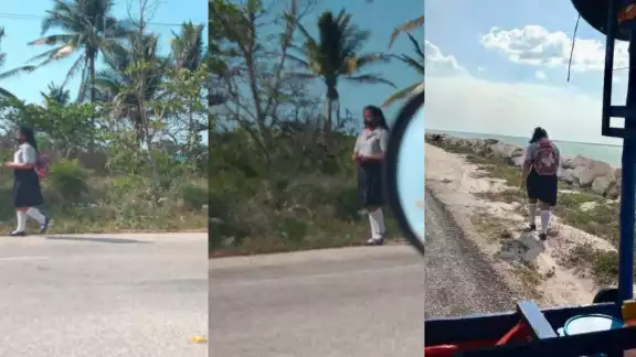 Personas que transitaban sobre el tramo Sabancuy-Isla Aguada le brindaron ayuda pero la joven la rechazó Personas que transitaban sobre el tramo Sabancuy-Isla Aguada le brindaron ayuda pero la joven la rechazó