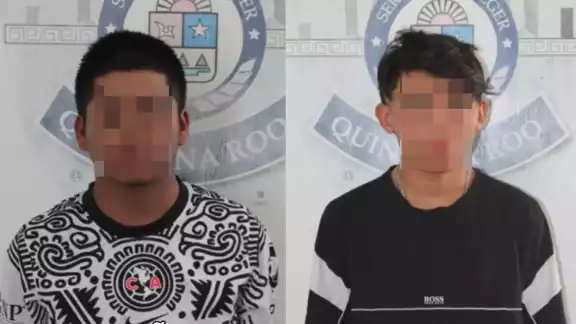 Los menores tomaron una actitud sospechosa cuando fueron detenidos por la Policía Quintana Roo