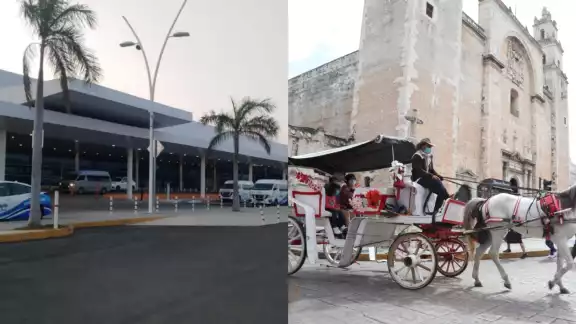 Para ir desde el aeropuerto de Mérida rumbo al Centro Histórico existen autobuses y transportes privados Para ir desde el aeropuerto de Mérida rumbo al Centro Histórico existen autobuses y transportes privados