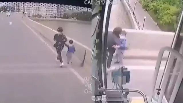 El video fue captado por una cámara de seguridad de un autobús