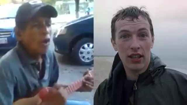 Acompañado de un ukulele, un hombre cantó Yellow de Coldplay