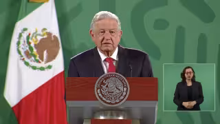 El presidente Andrés Manuel López Obrador durante su conferencia en Palacio Nacional