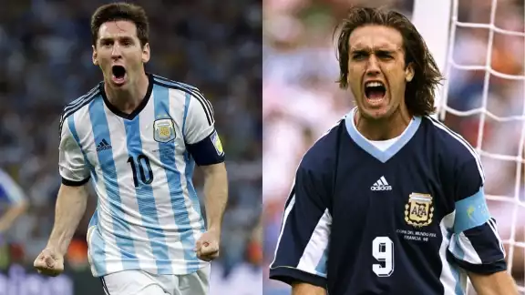 Lionel Messi y Batistuta tienen los mismos goles en mundiales con Argentina Lionel Messi y Batistuta tienen los mismos goles en mundiales con Argentina
