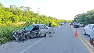 Conductor ebrio sufre accidente en Tulum