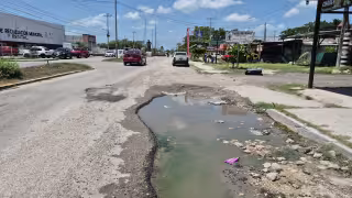 Uno de los puntos afectados se ubica sobre la avenida Colosio.