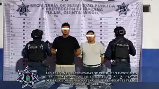 Los detenidos, Guadalupe del Carmen "N" y Juan Mauricio "N", fueron interceptados durante un Punto de Control Preventivo Provisional