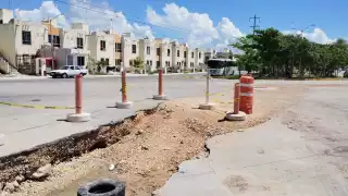 Vecinos de Villas del Sol en Playa del Carmen denunciaron que la instalación de una tubería afectó el suministro de agua