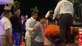 Ambos fueron asegurados y trasladados hasta la base de Policía por faltas administrativas