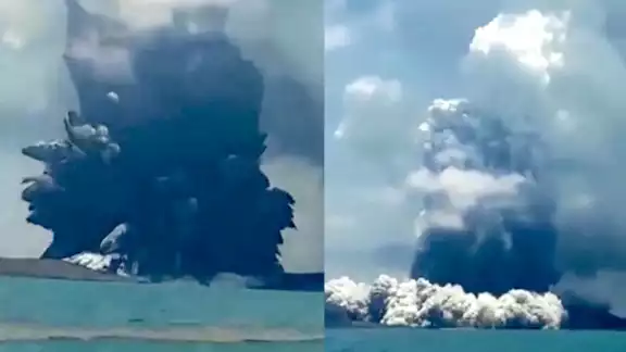 Un tsunami golpea Tonga tras una gigantesca erupción volcánica en el Pacífico Un tsunami golpea Tonga tras una gigantesca erupción volcánica en el Pacífico