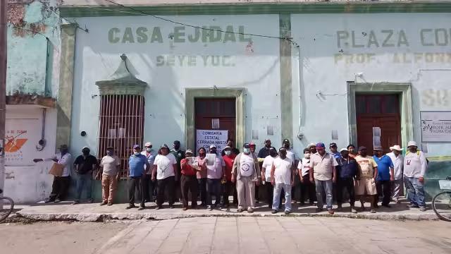 A casi un mes de la manifestación, las instalaciones de la casa ejidal  de Seyé permanecen cerradas