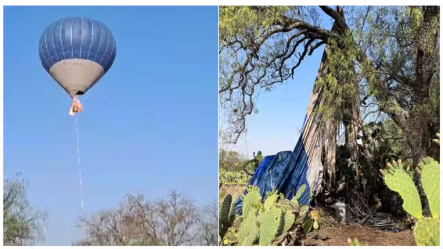 Este sábado se registró el incendio de globo cuando estaba en el aire, el cual fue captado en video