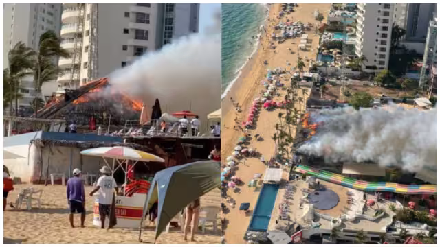 Un incendio en el balneario El Rollo en Acapulco dejó una palapa calcinada. No se reportan personas lesionadas ni fallecidas por el siniestro.