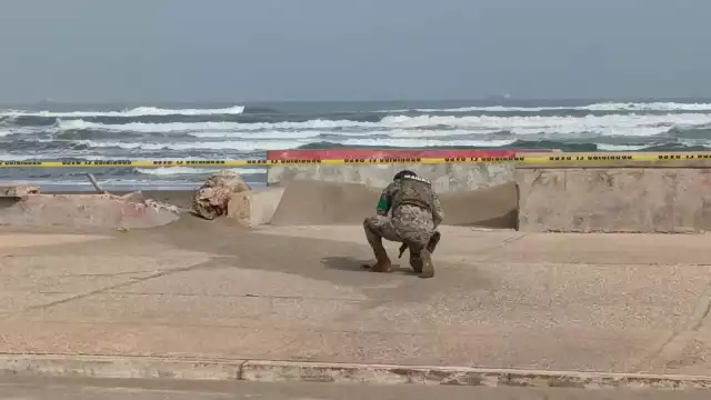 La granada casera fue retirada del malecón de Coatzacoalcos