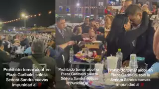 Exhiben a Sandra Cuevas en aparente estado de ebriedad