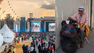 Señor canta afuera del Foro Sol despidiendo al Corona Capital 2023