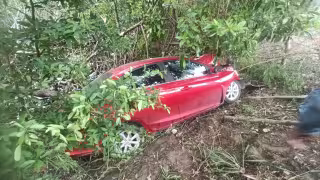 Un aparatoso choque contra un árbol se registró cerca del puente San Pedro en Nuevo Campechito.