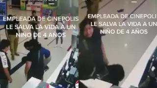 Empleada de Cinépolis le salva la vida a un niño