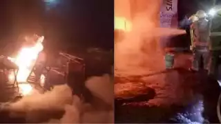 Incendio en central de abastos de Toluca