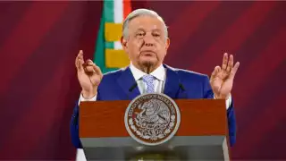 Presidente AMLO en conferencia matutina de prensa
