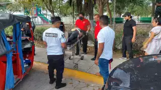 Al arribo de los elementos de Tránsito la mujer lesionada ya había sido trasladada al Hospital General