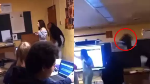 Maestra termina inconsciente tras recibir sillazo de sus alumnas Maestra termina inconsciente tras recibir sillazo de sus alumnas