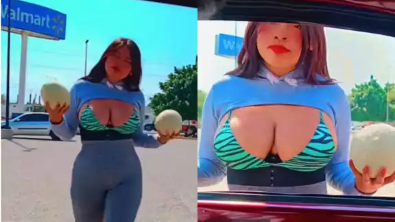 Vendedora de frutas se hace viral por sus 'melones': VIDEO Vendedora de frutas se hace viral por sus 'melones': VIDEO