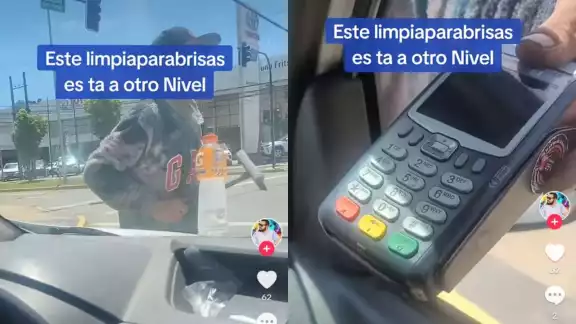 Limpiaparabrisas acepta pago con tarjeta y se hace viral Limpiaparabrisas acepta pago con tarjeta y se hace viral