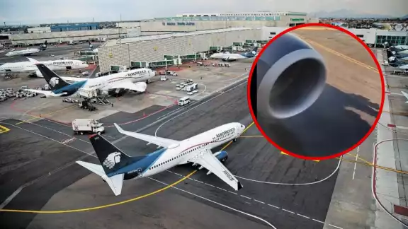 Avión presenta fuga de combustible antes de despegar del AICM