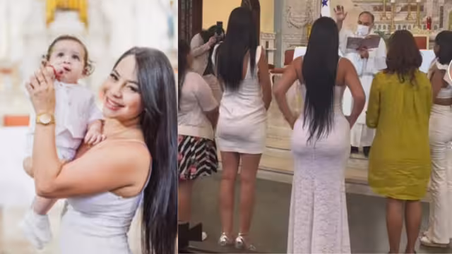 Yeinny Saenz, la mamá que se hizo viral por ajustado vestido en bautizo de su hijo