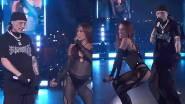 Peso Pluma se pone nervioso por baile sensual de Anitta